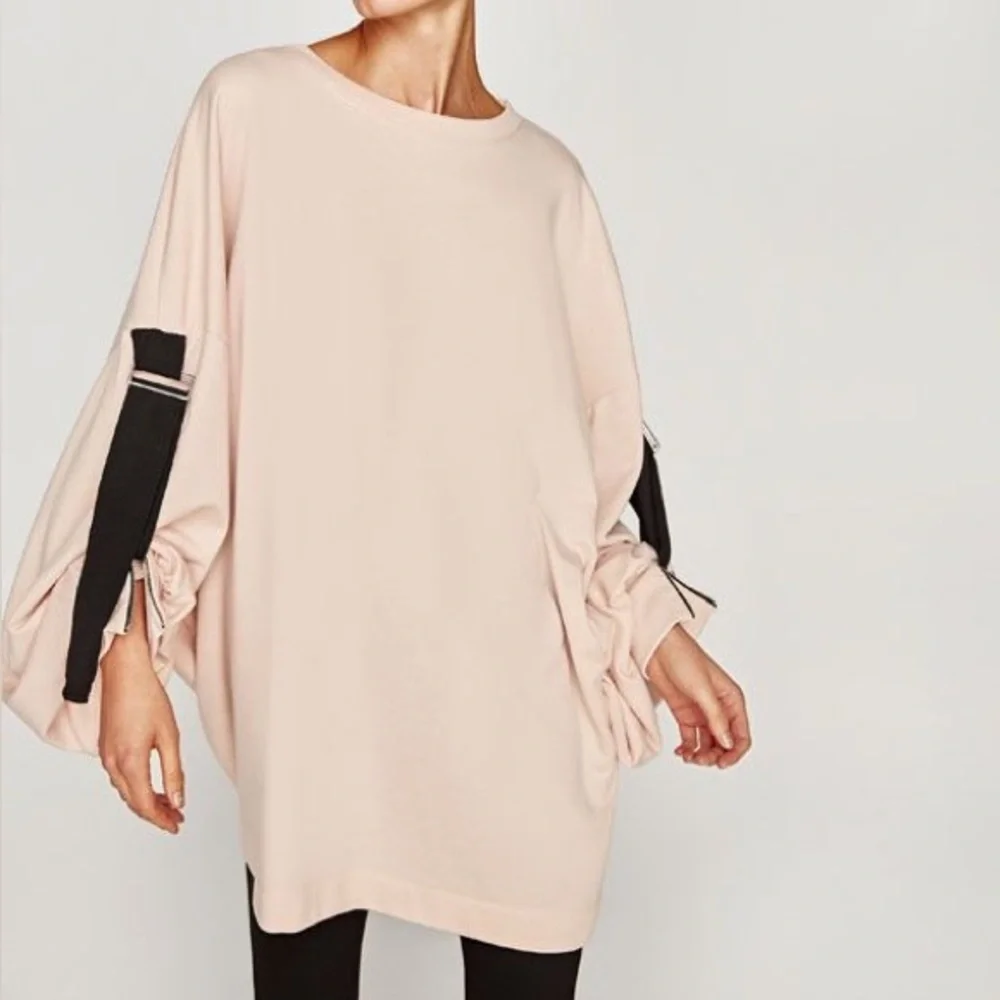 Zara Oversized Tie Sleeve Lagenlook Sweatshirt
